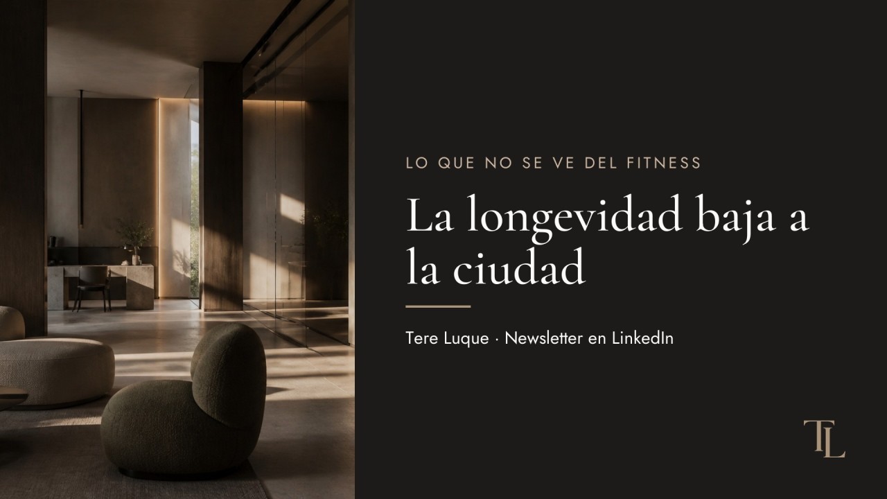 Portada de la edición «La longevidad baja a la ciudad» de la newsletter Lo que no se ve del fitness
